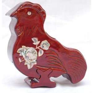 Stone and Wooden Boxes   6 x 2.5 x 3 Rooster   MM13 