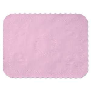  Pink Bond Floral Embossed Tray Mats   14 x 19 Inches