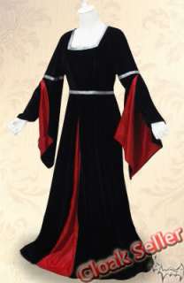   Black Velvet Dresses Red Silk Wedding Gown Dance Dress Costume  