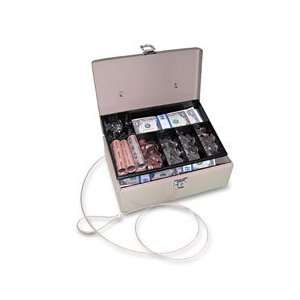  Lockn Latch Plastic Cash Box with Seven Compartments, Key 