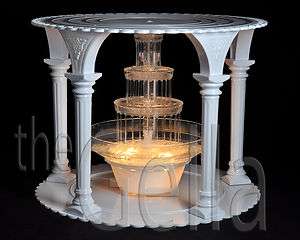 WHITE 5 COLUMN WEDDING/PARTY SEPARATOR CAKE STAND with FOUNTAIN SET 