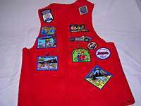Boy Scout red vest with attached badges Webelos  