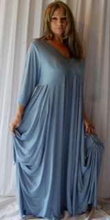 S413 DUSTY BLUE/DRESS EMPIRE MADE 2 ORDER M L 1X 2X  