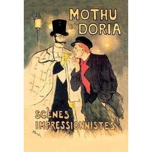  Vintage Art Mothu et Doria Scenes Impressionnistes 