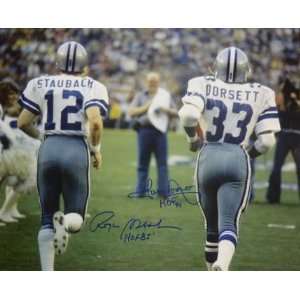  Roger Staubach & Tony Dorsett Autographed Cowboys 16x20 