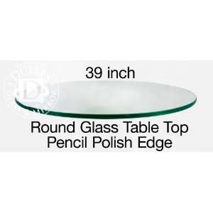  Glass Table Top 39 Round, 3/8 Thick, Pencil Polish 