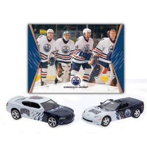 NHL Home & Road Charger & Corvette 2 Pack w/ Team Action Card Edmonton 
