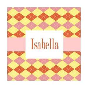  Argyle Personalized Girls Wall Art   Color Pink/Orange 