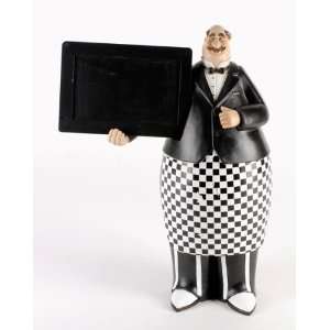  Fat Waiter with Chalkboard and Checkered Apron Home 