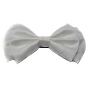    White Solid Tuxedo Bow Tie Pre Tied Plastic Clip Toys & Games