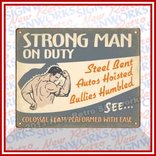 Strong Man Posing SIGN for Muscle Men Power Lifting Bodybuilding 