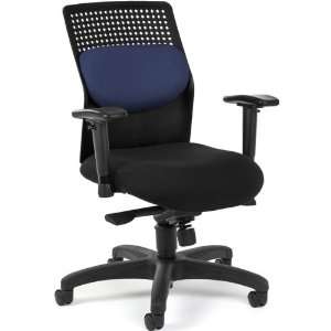   Chair   Black Nylon Base and Arm Rests   Mid Back