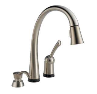 Delta D980TSSSDDST Stainless Single Handle Kitchen Faucet with Pull 