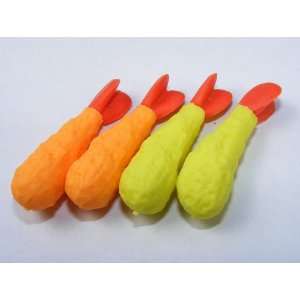  Tempura Ebi Fry Shrimp Erasers. 2 Pack. Assorted Colors 