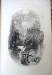 1800s antique PILGRIMS PROGRESS illus BUNYAN+LIFE  
