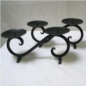    Solid Black Wrought Iron Candle Stand Holder