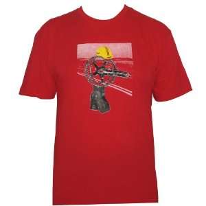  Unisex Short Sleeve, Crank Cyclist T shirt, Red, Medium 