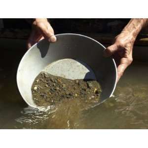 Reenactor Panning for Gold on the American River, Where the Gold Rush 