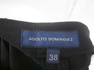 ADOLFO DOMINGUEZ Black Straight Leg Trousers Slacks 38  