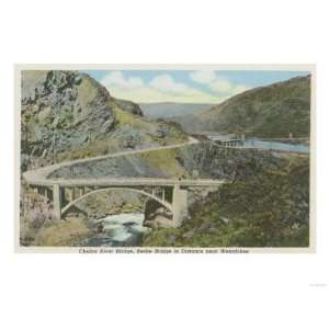 Wenatchee, WA   View of the Chelan River Bridge Giclee Poster Print 