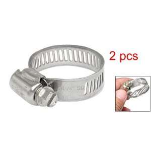  Amico Silver Tone 18 32mm Gas Water Hose Pipe Clamp Hoop 
