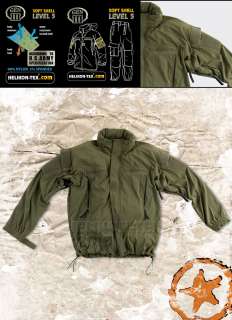 HELICON SOFT SHELL TACTICAL JACKET, WATERPROOF & WINDPROOF, ARMY 