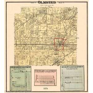  OLMSTED TOWNSHIP OHIO (OH) LANDOWNER MAP 1876