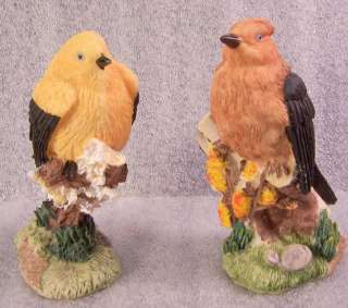 YELLOW WARBLER AND CEDAR WAXWING FIGURINES 4½ TALL PACIFIC ENT. CO 