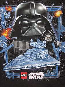 STAR Wars movie Lego DARTH Vader Sidious VINTAGE Retro BOYS T sHiRt 