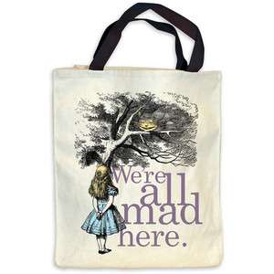 Alices Adventures in Wonderland Cheshire Cat Canvas Tote Bag handbag 