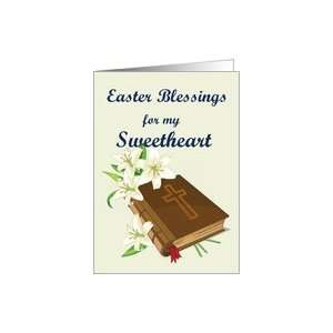  Easter Blessings Sweetheart (Lilies and Bible) Card 