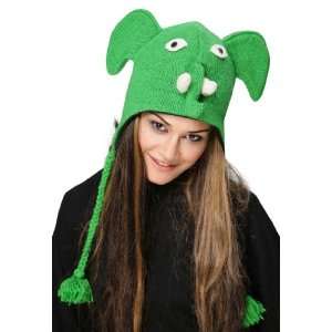  Green Elephant Pom Pom Knit Hat Toys & Games