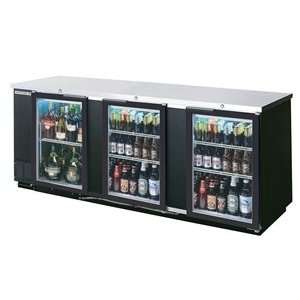   Glass Door Stainless Steel Back Bar Cooler  3 Keg Capacity