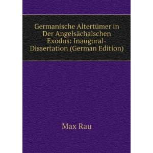   Exodus Inaugural Dissertation (German Edition) Max Rau Books