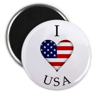  I HEART USA AMERICAN World Flag 2.25 inch Fridge Magnet 