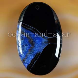 Blue Agate Druzy Geode Pendant Bead A108245(Free Ship)  