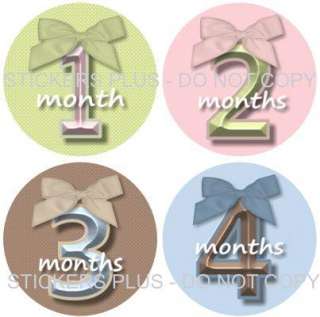 Baby Girl Monthly Onesie Age Stickers Bows Dots Gift  
