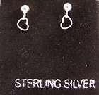 Childrens Sterling Small Silver Single Heart Link 3mm Stud Earrings 