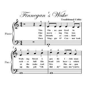   Finnegans Wake Big Note Piano Sheet Music Traditional Celtic Books
