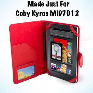  Coby Kyros MID7012 7 Inch Android Leather Case   Red 