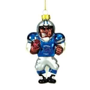  Detroit Lions NFL Glass Player Ornament (4 African American 