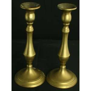  Vintage French Pair Brass Candlesticks Candleholders