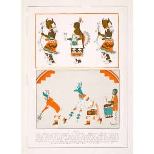  1932 Print Native American Indian Dance Costume Ceremony 