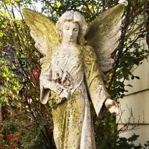  Floral Angel Statue   Off White White   Frontgate Patio 