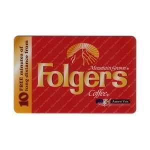  Collectible Phone Card 10m Folgers Mountain Grown Coffee 