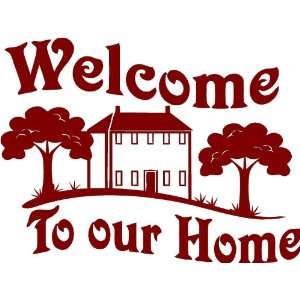 Vinyl Wall Decal   Welcome to our home   selected color Black   Want 