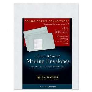  SOURF5QLN   Linen Resume Envelopes, 24 lb, 9x12, 25/BX 