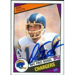 Dan Fouts Signed Ball   Card 