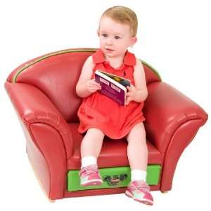  Burgundy Vinyl Kids Lounge Chair with Storage Drawer [KG 