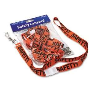  Safety ID Lanyards with 6 Hooks, Nylon Cord, Orange/Bold 